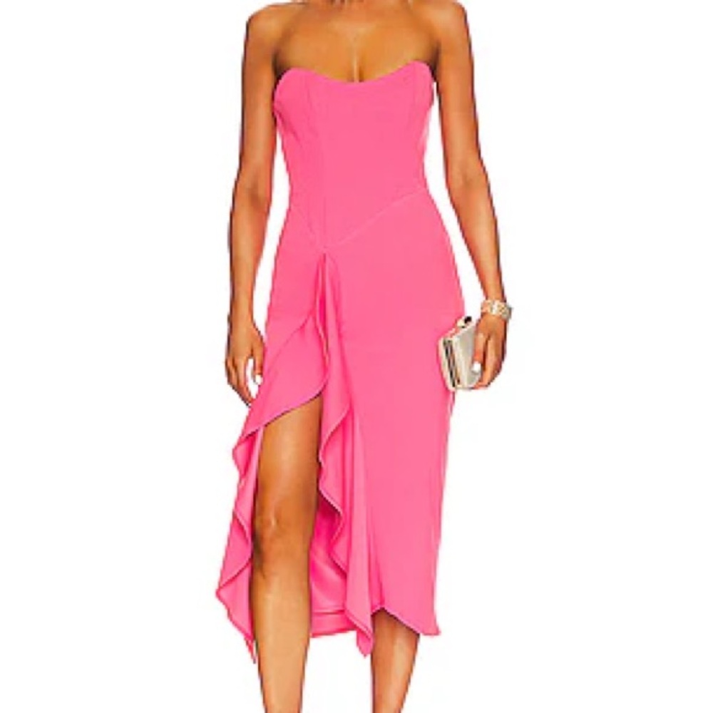Katie May Vibrant Pink Strapless Dress